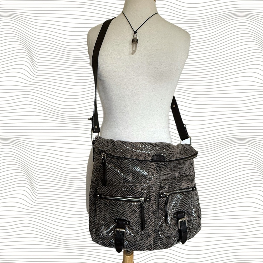 Banana Republic Gray Python Embossed Leather Adju… - image 2